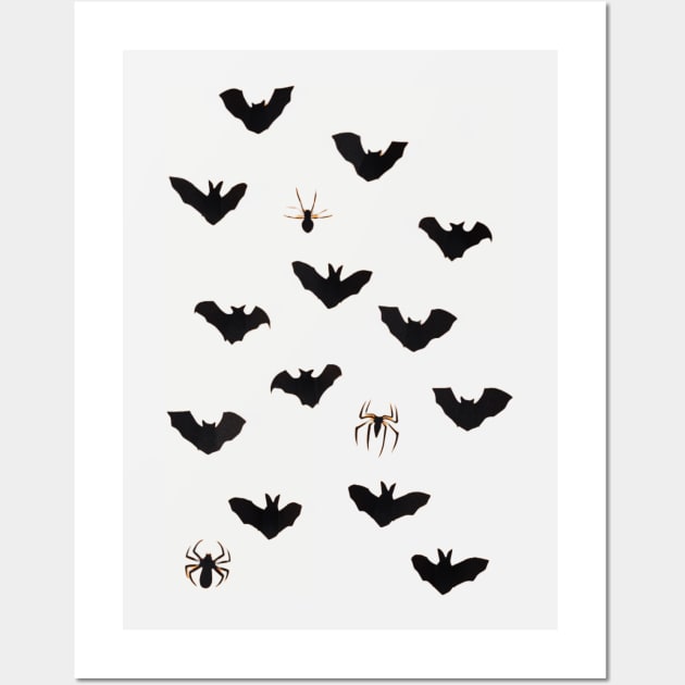 Bats And Spider Wall Art by Unique shirts and hoodies